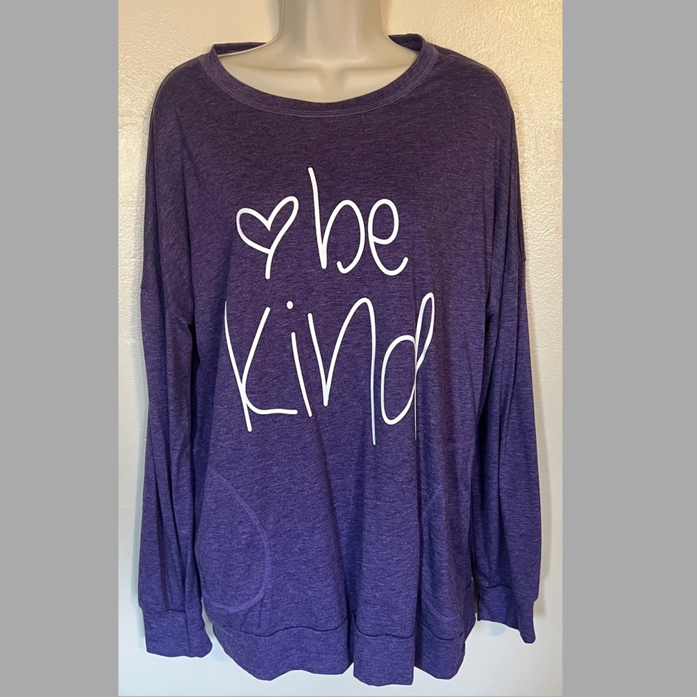Women’s ‘Be Kind’ Purple Long Sleeve Shirt
